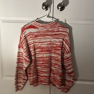 Nine West Orange and White Patterned Sweater